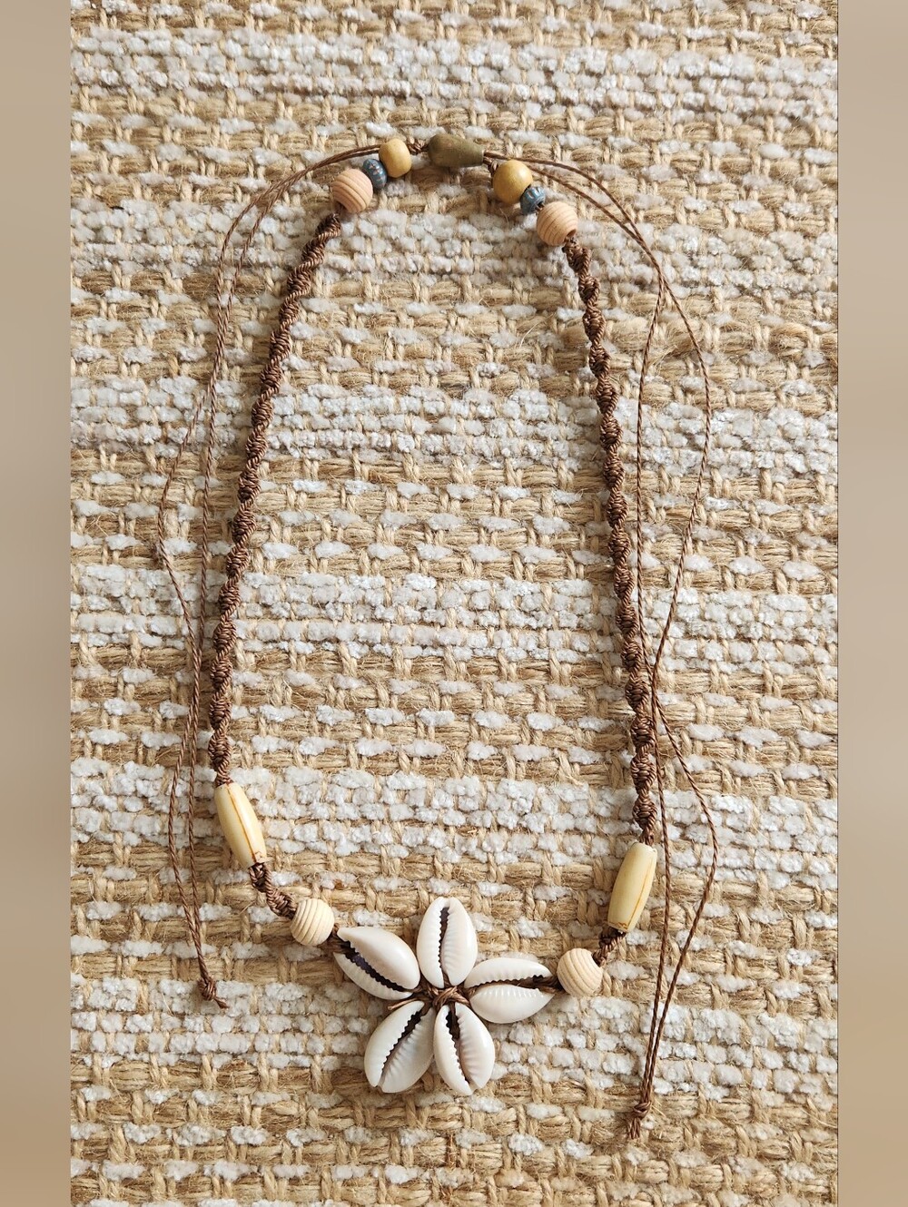 Handmade Cowrie Shell Flower Pendant Necklace